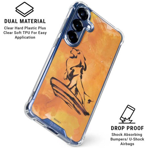 Disney The Lion King Mufasa Water Color Art Galaxy S25 Plus Clear Case