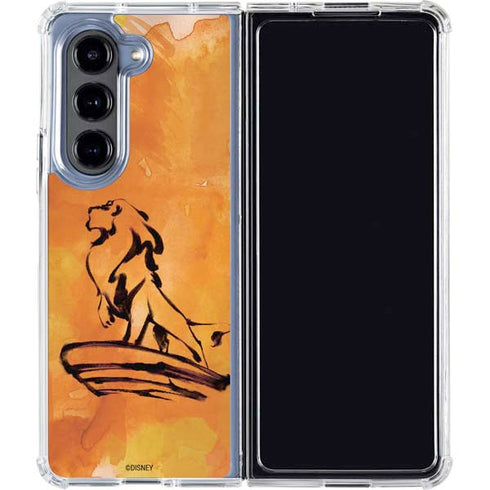 Disney The Lion King Mufasa Water Color Art Galaxy Z Fold5 5G Clear Case