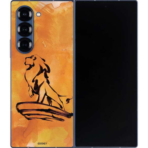Disney The Lion King Mufasa Water Color Art Galaxy Z Fold6 Skin