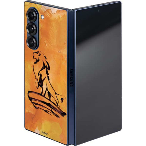 Disney The Lion King Mufasa Water Color Art Galaxy Z Fold6 Skin