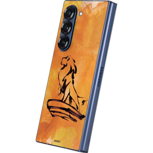 Disney The Lion King Mufasa Water Color Art Galaxy Z Fold6 Skin