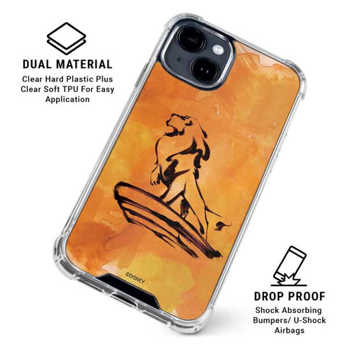 Disney The Lion King Mufasa Water Color Art iPhone 15 Clear Case