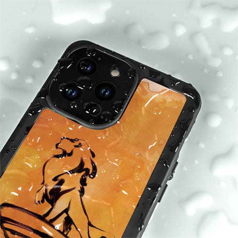 Disney The Lion King Mufasa Water Color Art iPhone 15 Pro Waterproof Case