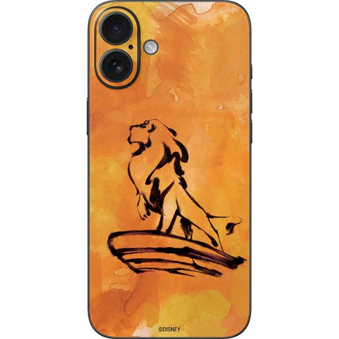 Disney The Lion King Mufasa Water Color Art iPhone 16 Plus Skin