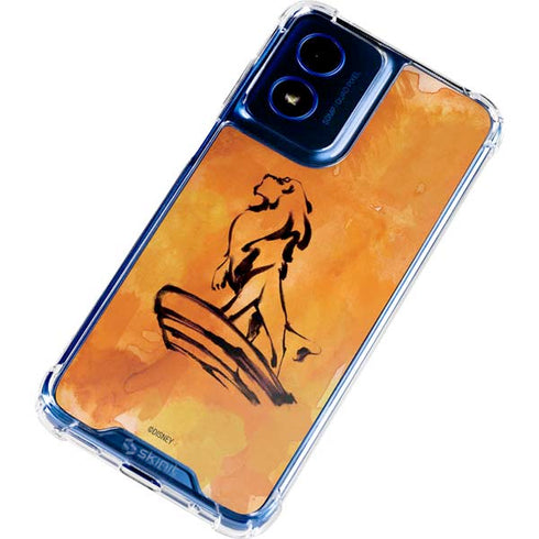 Disney The Lion King Mufasa Water Color Art Moto G Play 4G (2024) Clear Case