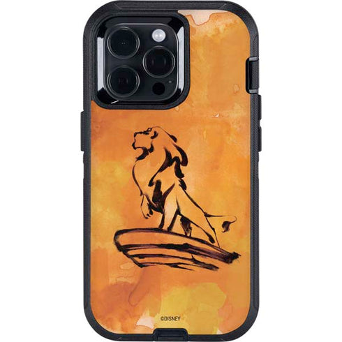 Disney The Lion King Mufasa Water Color Art Otterbox Defender iPhone Skin
