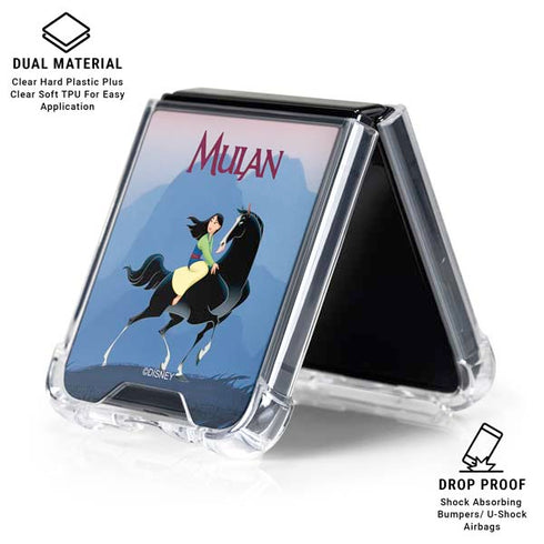Disney Mulan Riding Khan Galaxy Z Flip6 Clear Case
