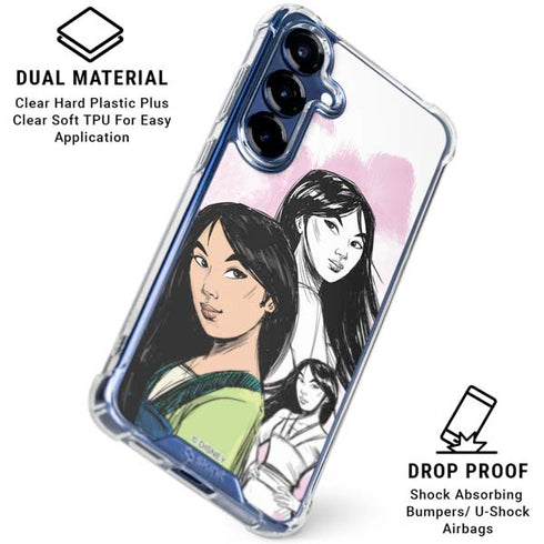 Disney Princess Mulan Sketch Galaxy S25 Plus Clear Case