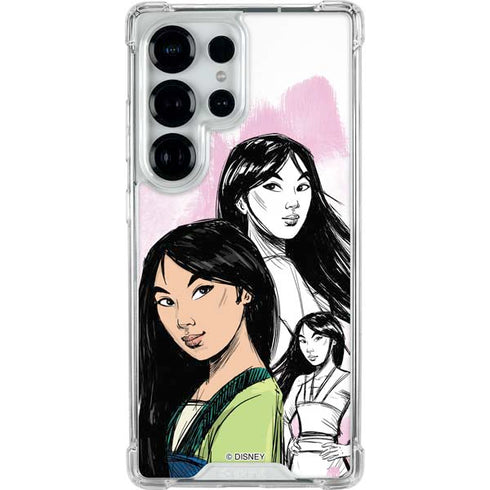 Disney Princess Mulan Sketch Galaxy S25 Ultra Clear Case