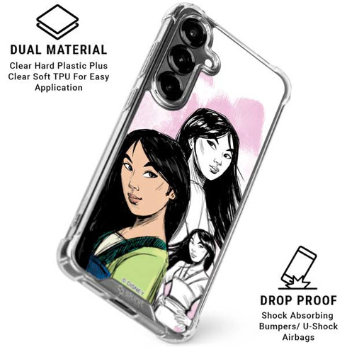 Disney Princess Mulan Sketch Galaxy S26 Clear Case