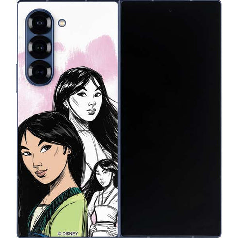 Disney Princess Mulan Sketch Galaxy Z Fold6 Skin