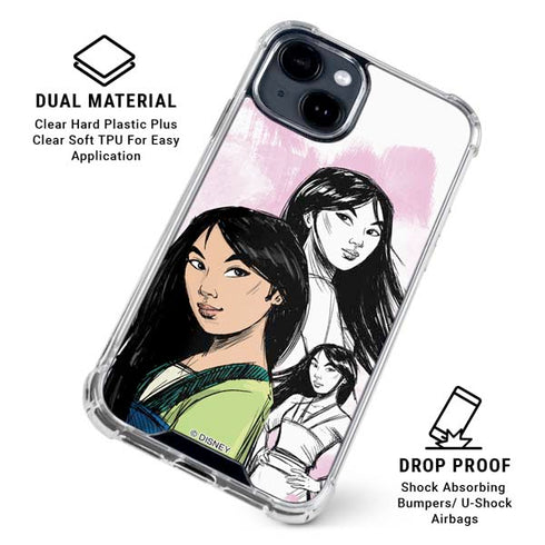 Disney Princess Mulan Sketch iPhone 15 Clear Case