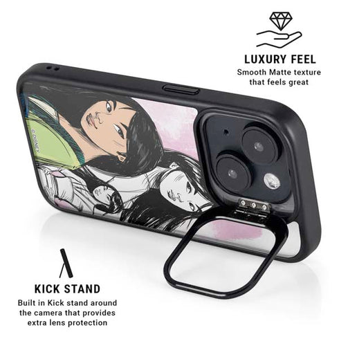 Disney Princess Mulan Sketch iPhone 15 Kickstand Case