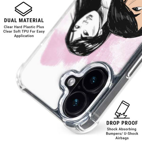 Disney Princess Mulan Sketch iPhone 16 Plus Clear Case