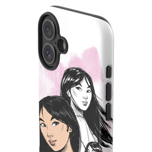 Disney Princess Mulan Sketch iPhone 16 Plus Impact Case