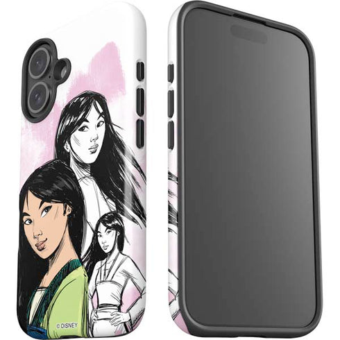 Disney Princess Mulan Sketch iPhone 16 Plus Impact Case
