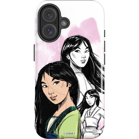 Disney Princess Mulan Sketch iPhone 16 Plus Magsafe Impact Case