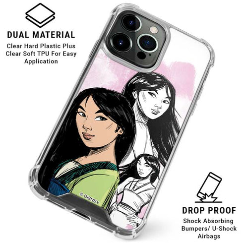Disney Princess Mulan Sketch iPhone 16 Pro Max Clear Case