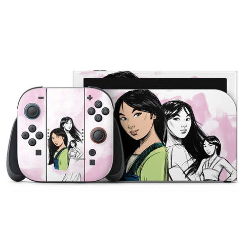 Disney Princess Mulan Sketch Nintendo Switch 2 (2025) with Joy-Con Skin