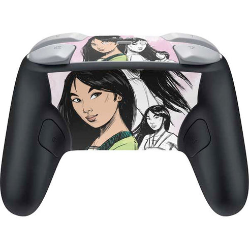 Disney Princess Mulan Sketch Nintendo Switch 2 (2025) Pro Controller Skin