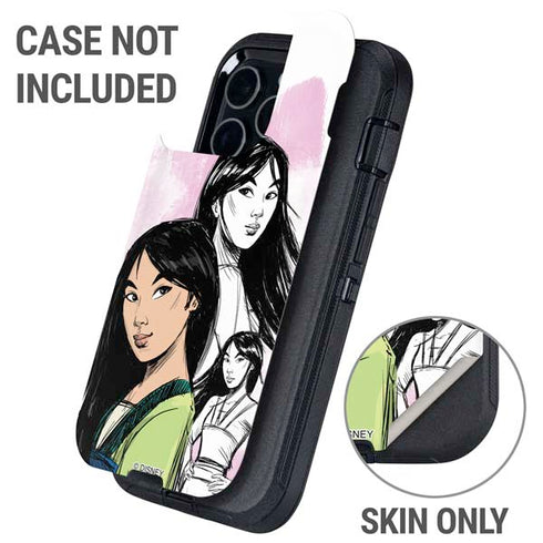 Disney Princess Mulan Sketch Otterbox Defender iPhone Skin