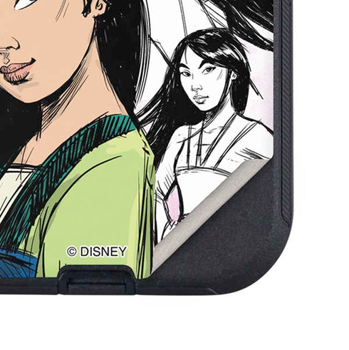 Disney Princess Mulan Sketch Otterbox Defender iPhone Skin