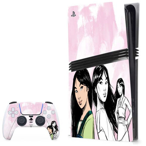 Disney Princess Mulan Sketch PS5 Pro Bundle Skin
