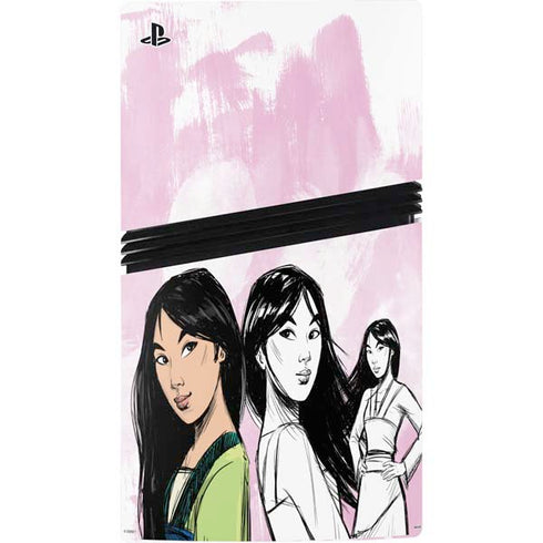 Disney Princess Mulan Sketch PS5 Pro Console Skin