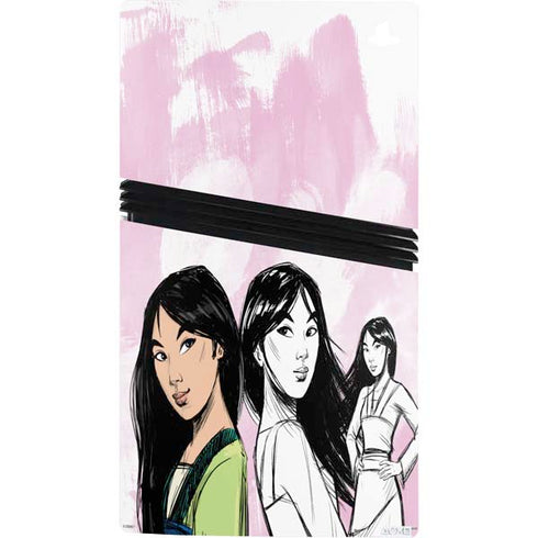 Disney Princess Mulan Sketch PS5 Pro Console Skin