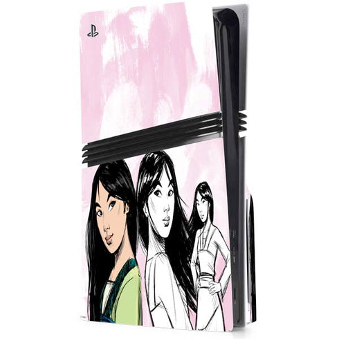 Disney Princess Mulan Sketch PS5 Pro Disk Console Skin