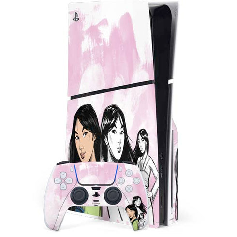 Disney Princess Mulan Sketch PlayStation PS5 Skins