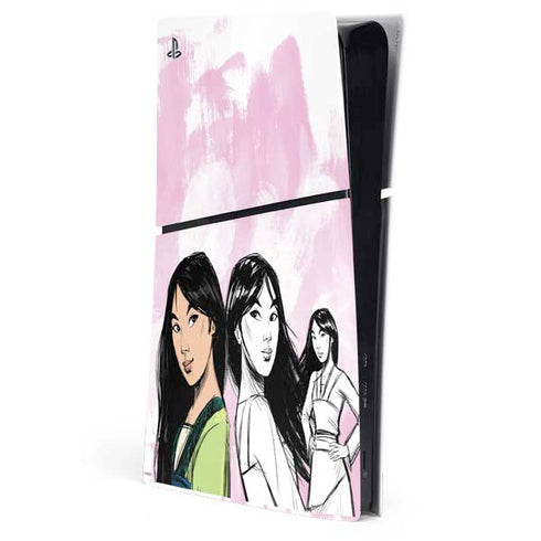Disney Princess Mulan Sketch PS5 Slim Digital Edition Console Skin