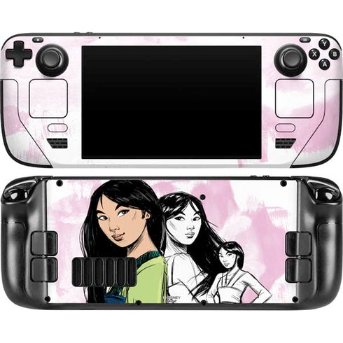 Disney Princess Mulan Sketch Steam Deck Handheld Gaming Computer OLED Skin