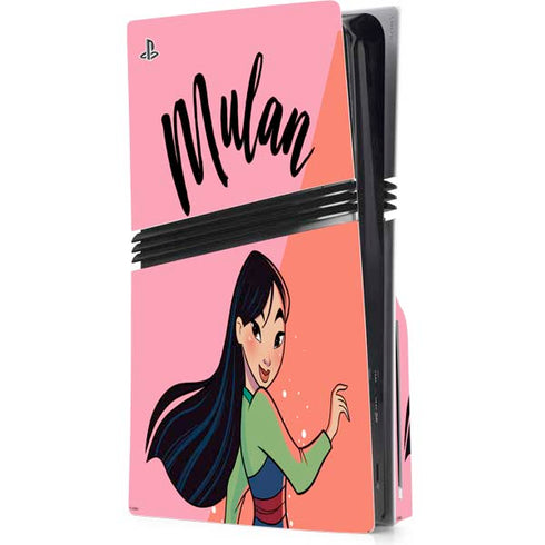 Disney Princess Mulan Art PS5 Pro Disk Console Skin