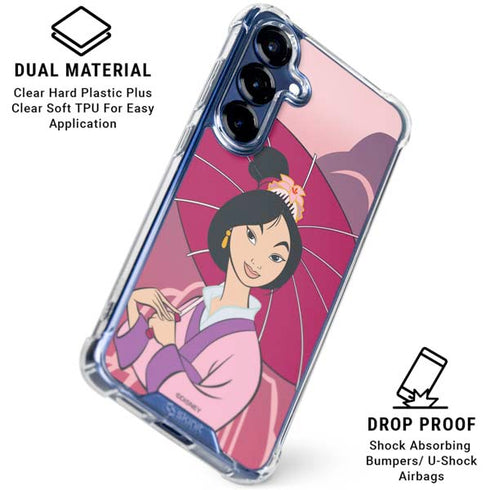 Disney Mulan with Umbrella Galaxy S25 Plus Clear Case