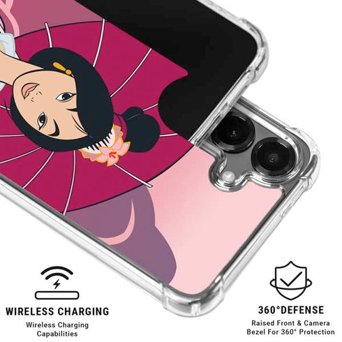 Disney Mulan with Umbrella Galaxy S26 Clear Case