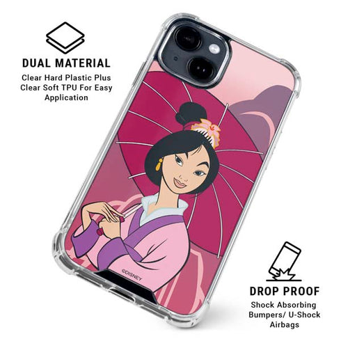 Disney Mulan with Umbrella iPhone 15 Clear Case