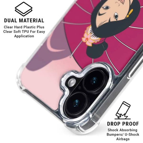 Disney Mulan with Umbrella iPhone 16 Clear Case