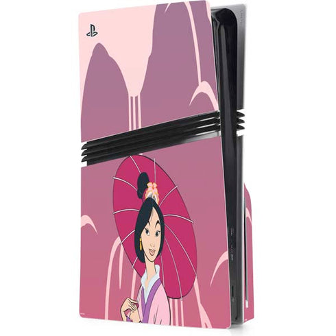 Disney Mulan with Umbrella PS5 Pro Disk Console Skin