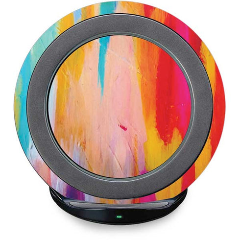 Multicolor Brush Stroke by Etta Vee Fast Charge Wireless Charging Stand Skin
