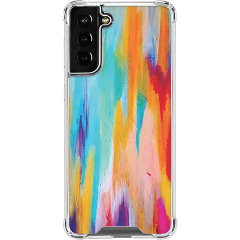 Multicolor Brush Stroke by Etta Vee Galaxy S22 Plus Clear Case