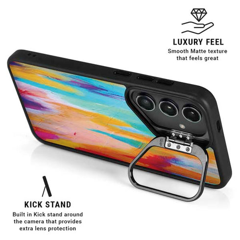 Multicolor Brush Stroke by Etta Vee Galaxy S24 Plus Kickstand Case