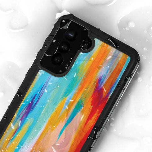 Multicolor Brush Stroke by Etta Vee Galaxy S24 Plus Waterproof Case