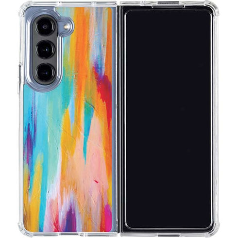 Multicolor Brush Stroke by Etta Vee Galaxy Z Fold5 5G Clear Case