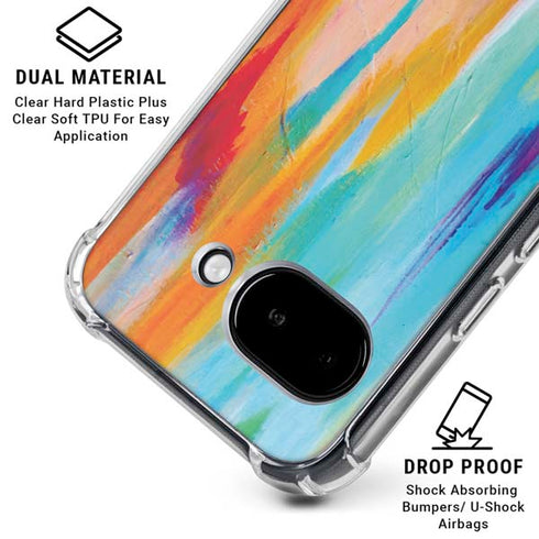 Multicolor Brush Stroke by Etta Vee Google Pixel 9a Clear Case