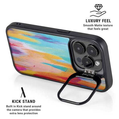 Multicolor Brush Stroke by Etta Vee iPhone 14 Pro Kickstand Case