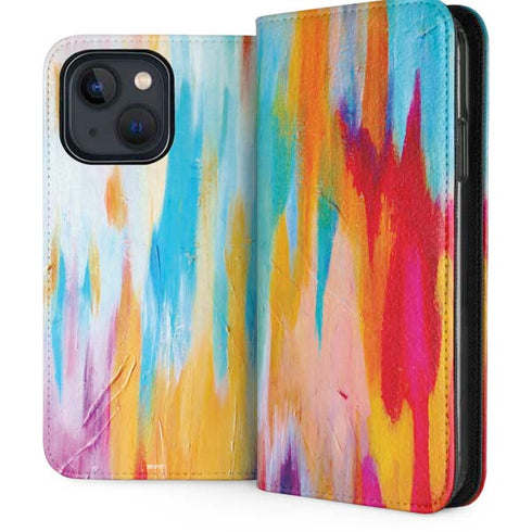 Multicolor Brush Stroke by Etta Vee iPhone 15 Folio Case