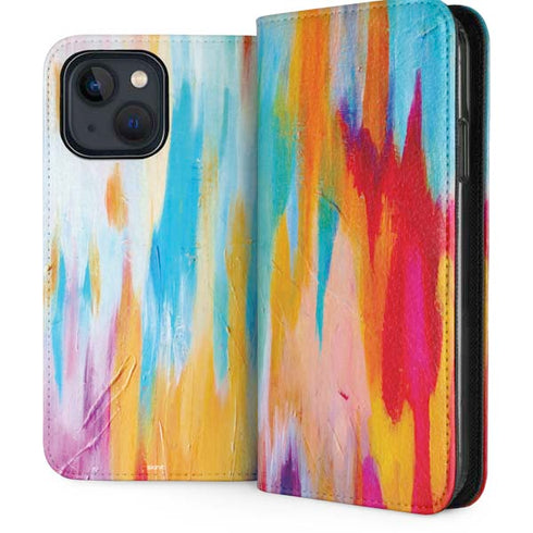 Multicolor Brush Stroke by Etta Vee iPhone 15 Plus Folio Case