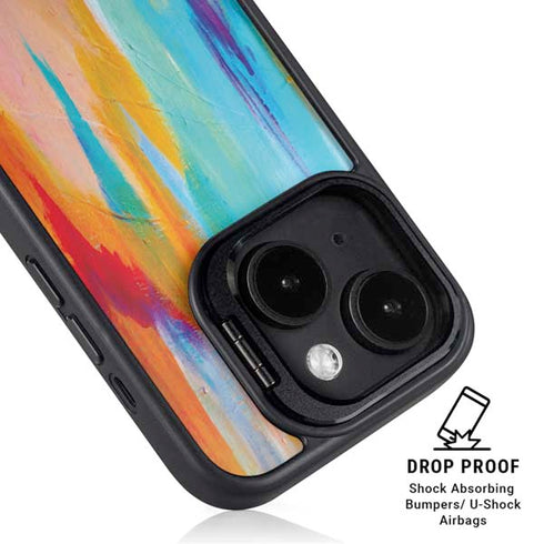 Multicolor Brush Stroke by Etta Vee iPhone 15 Plus Kickstand Case