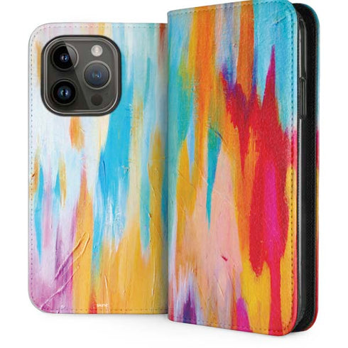 Multicolor Brush Stroke by Etta Vee iPhone 15 Pro Folio Case